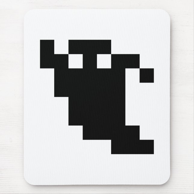 8 Bit Pixel Ghost Shadow Mouse Mat (Front)