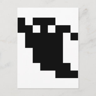 8 Bit Pixel Ghost Shadow Postcard