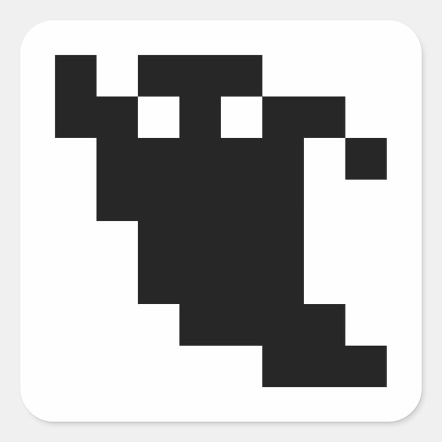 8 Bit Pixel Ghost Shadow Square Sticker (Front)