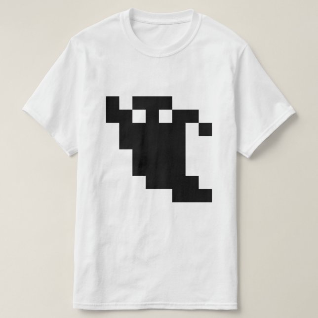 8 Bit Pixel Ghost Shadow T-Shirt (Design Front)