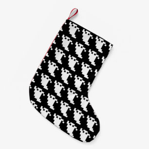8 Bit Pixel Ghost Small Christmas Stocking