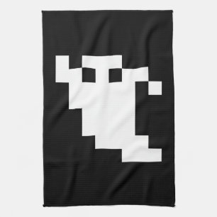 8 Bit Pixel Ghost Tea Towel