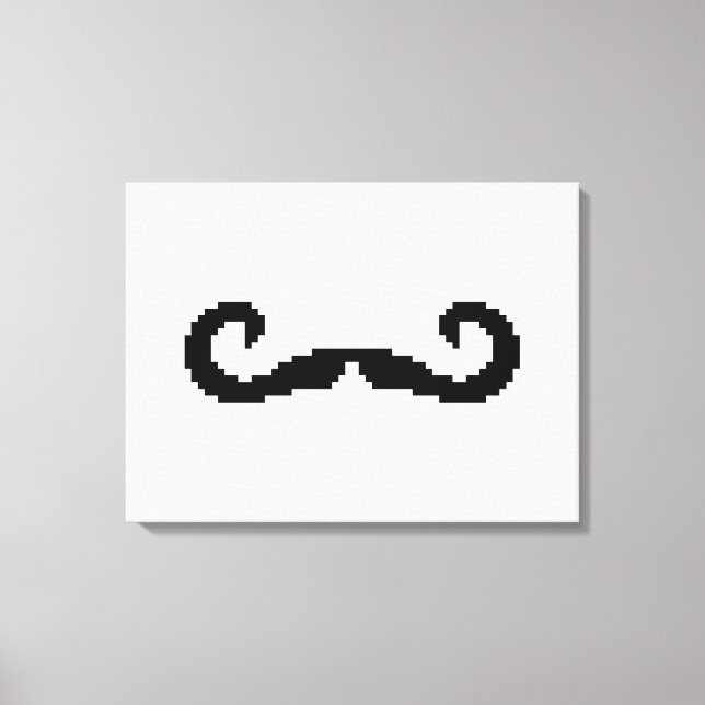 8 Bit Pixel Handlebar Moustache Canvas Print (Front)