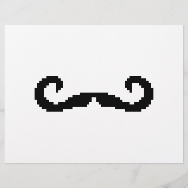 8 Bit Pixel Handlebar Moustache Flyer (Front)