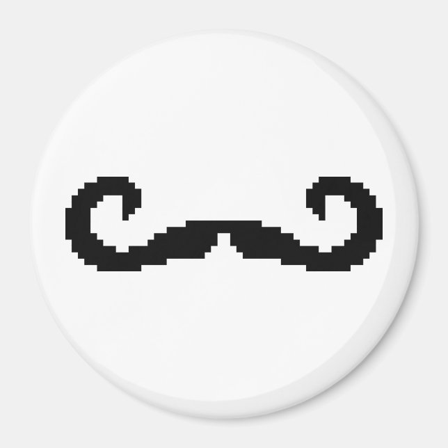 8 Bit Pixel Handlebar Moustache Magnet (Front)
