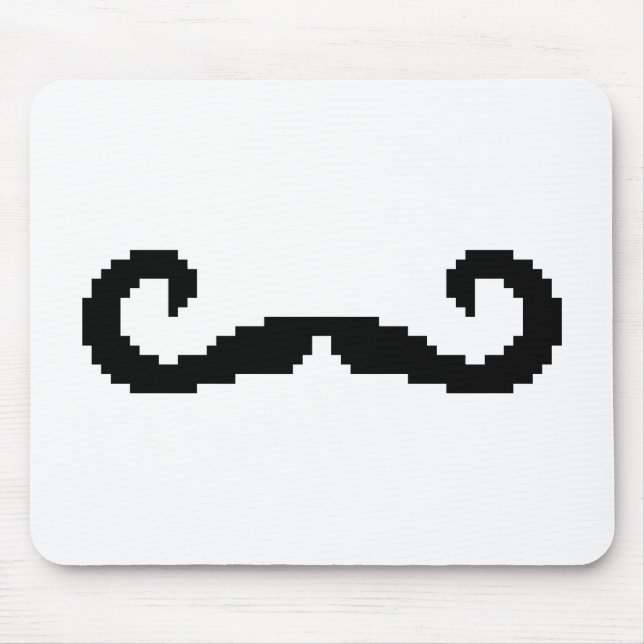 8 Bit Pixel Handlebar Moustache Mouse Mat (Front)