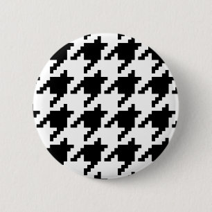 8 Bit Pixel Houndstooth Check Pattern 6 Cm Round Badge