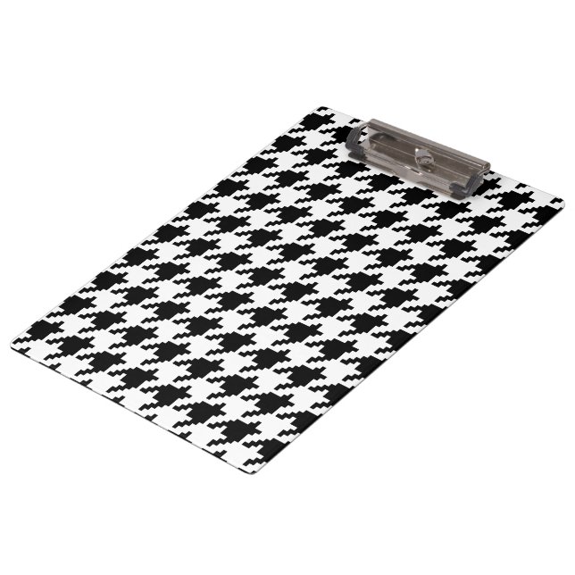 8 Bit Pixel Houndstooth Check Pattern Clipboard (Angled)