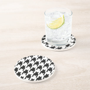 8 Bit Pixel Houndstooth Check Pattern Coaster