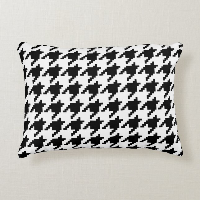 8 Bit Pixel Houndstooth Check Pattern Decorative Cushion (Front)