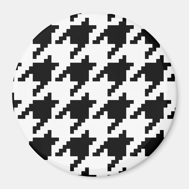 8 Bit Pixel Houndstooth Check Pattern Magnet (Front)