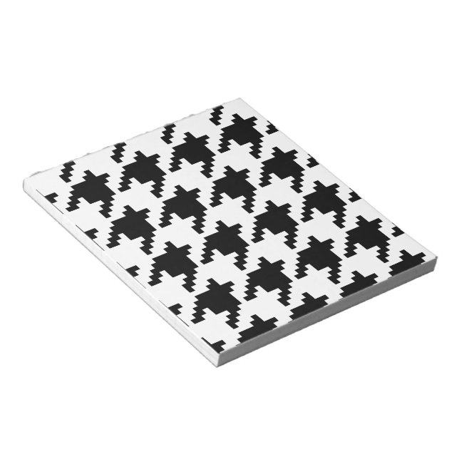 8 Bit Pixel Houndstooth Check Pattern Notepad (Angled)