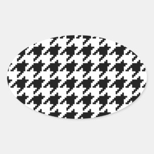 8 Bit Pixel Houndstooth Check Pattern Oval Sticker