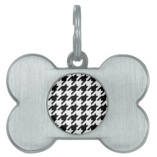 8 Bit Pixel Houndstooth Check Pattern Pet ID Tag
