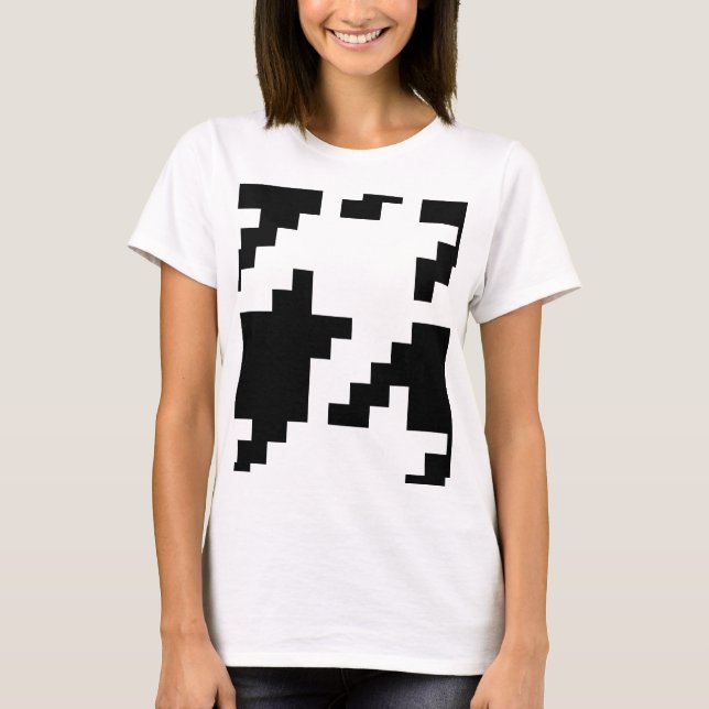 8 Bit Pixel Houndstooth Check Pattern T-Shirt (Front)