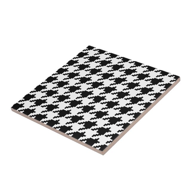 8 Bit Pixel Houndstooth Check Pattern Tile (Side)