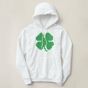 8 Bit Pixel Lucky Four Leaf Clover Hoodie