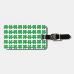 8 Bit Pixel Lucky Four Leaf Clover Luggage Tag
