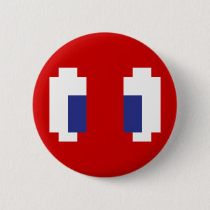 8 Bit Pixel Manga Eyes 6 Cm Round Badge