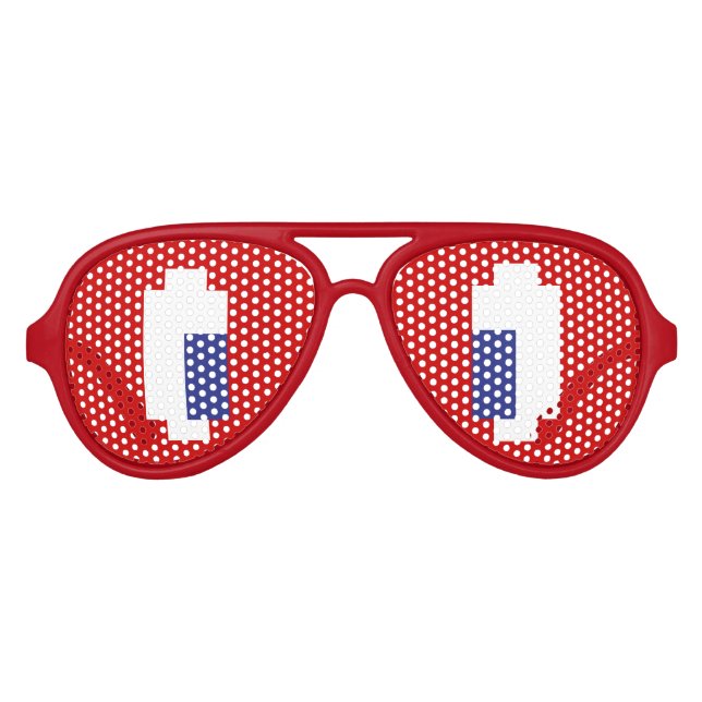 8 Bit Pixel Manga Eyes Aviator Sunglasses (Front)