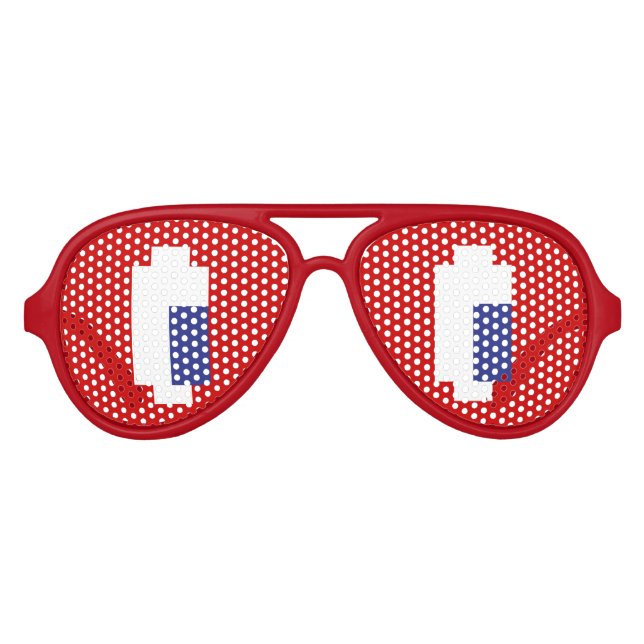 8 Bit Pixel Manga Eyes Aviator Sunglasses (Front)