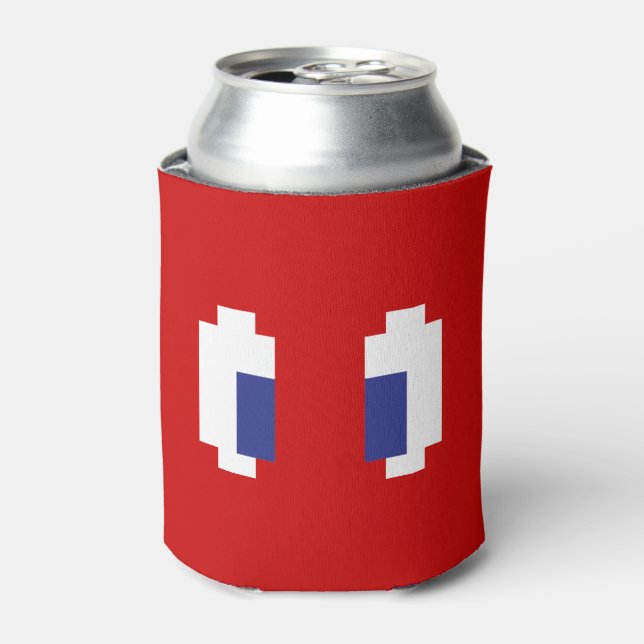 8 Bit Pixel Manga Eyes Can Cooler (Can Front)