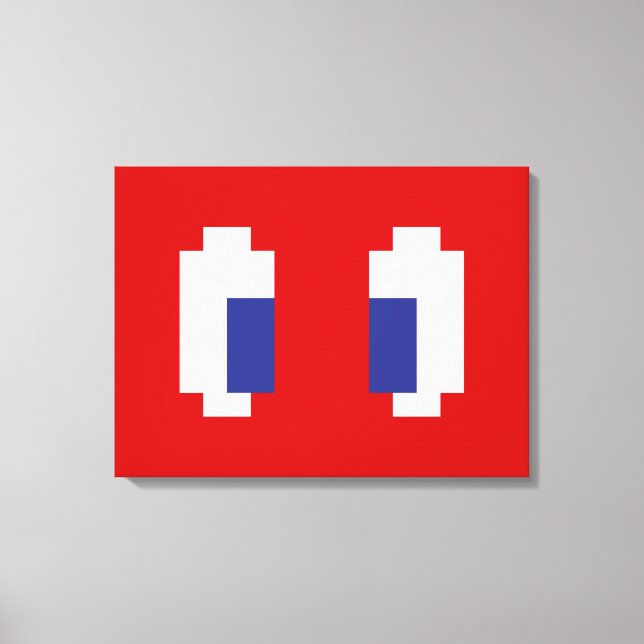 8 Bit Pixel Manga Eyes Canvas Print (Front)