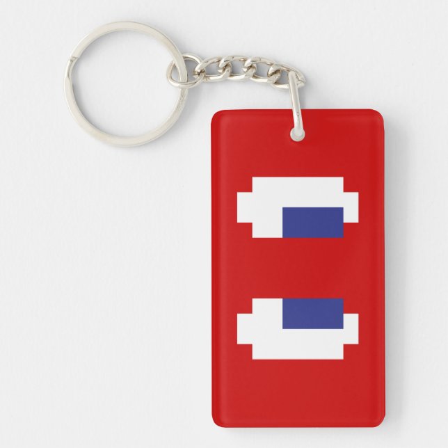 8 Bit Pixel Manga Eyes Key Ring (Front)