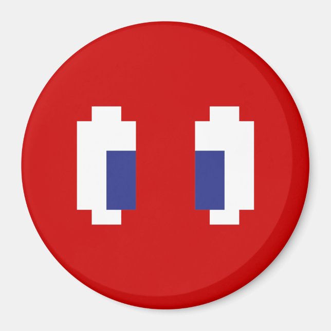 8 Bit Pixel Manga Eyes Magnet (Front)