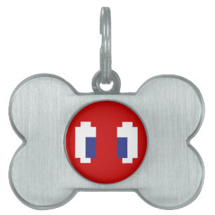 8 Bit Pixel Manga Eyes Pet Tag