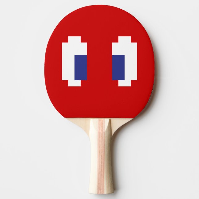 8 Bit Pixel Manga Eyes Ping Pong Paddle (Front)