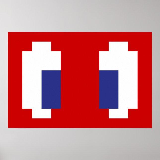 8 Bit Pixel Manga Eyes Poster (Front)