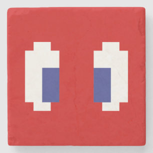 8 Bit Pixel Manga Eyes Stone Coaster