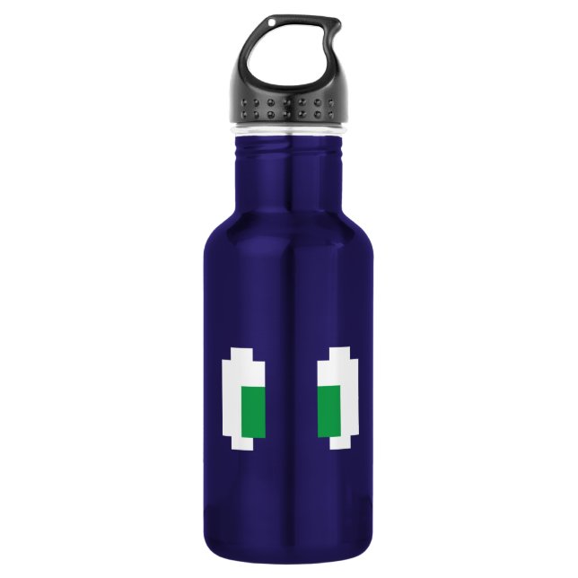 8 Bit Pixel Manga Green Eyes 532 Ml Water Bottle (Front)