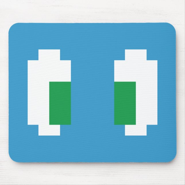8 Bit Pixel Manga Green Eyes Mouse Mat (Front)