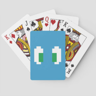 8 Bit Pixel Manga Green Eyes Playing Cards