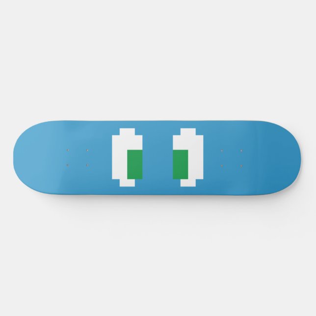 8 Bit Pixel Manga Green Eyes Skateboard (Horz)