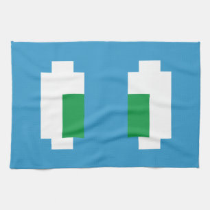 8 Bit Pixel Manga Green Eyes Tea Towel