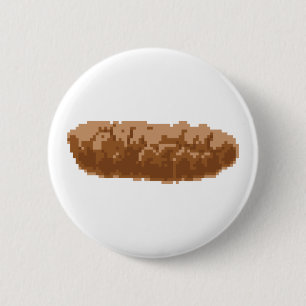 8 Bit Pixel Poop 6 Cm Round Badge