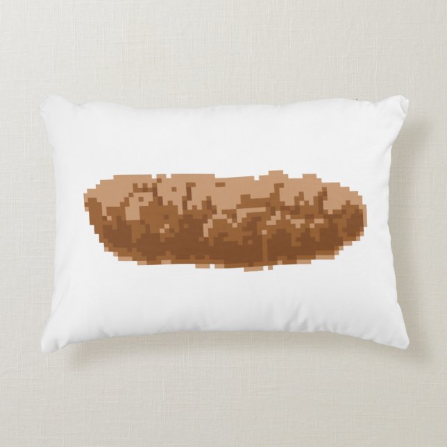 8 Bit Pixel Poop Decorative Cushion (Front)
