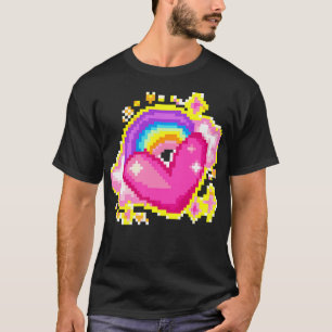 8-Bit Pixel Rainbow Heart T-Shirt