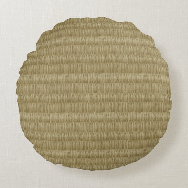 8 Bit Pixel Tatami Mat 畳 Round Cushion (Front)