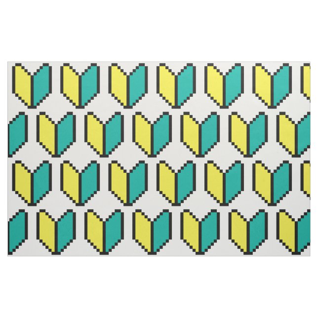 8 Bit Pixel Wakaba / Shoshinsha Mark Fabric (Fat Quarter)