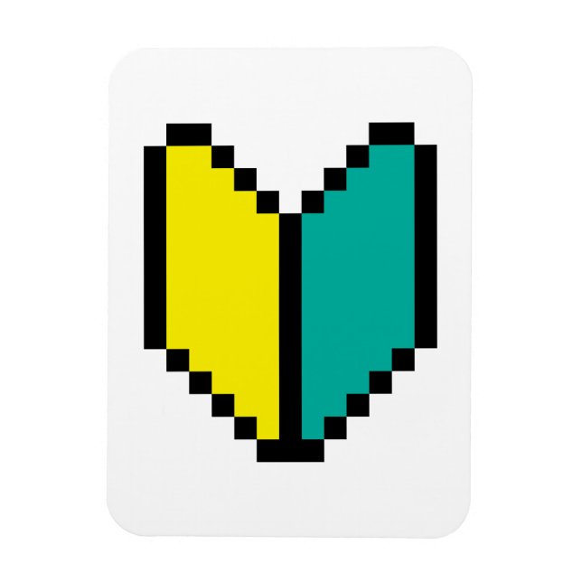 8 Bit Pixel Wakaba / Shoshinsha Mark Magnet (Vertical)