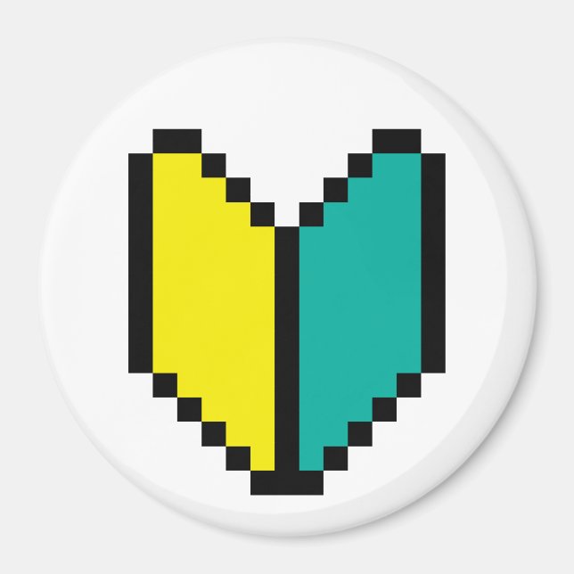 8 Bit Pixel Wakaba / Shoshinsha Mark Magnet (Front)