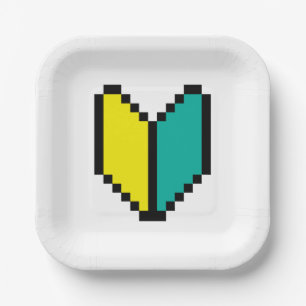 8 Bit Pixel Wakaba / Shoshinsha Mark Paper Plate