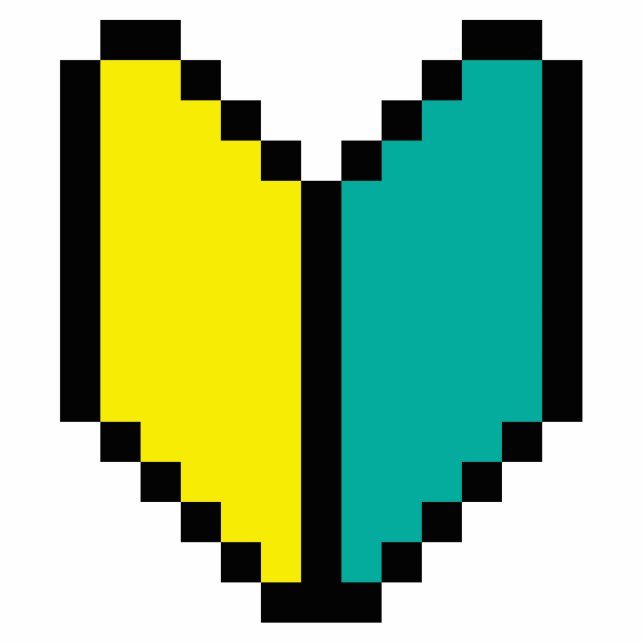 8 Bit Pixel Wakaba / Shoshinsha Mark Standing Photo Sculpture (Front)