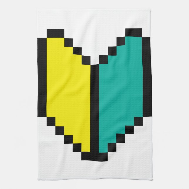 8 Bit Pixel Wakaba / Shoshinsha Mark Tea Towel (Vertical)