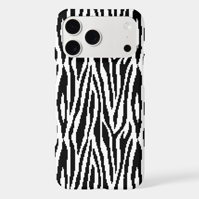 8 Bit Pixel Zebra Print Design Pattern (Back)