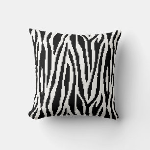 8 Bit Pixel Zebra Print Design Pattern Cushion